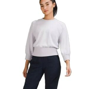 Lululemon Softstreme Ribbed Hem Pullover, Faint Lavender size 8